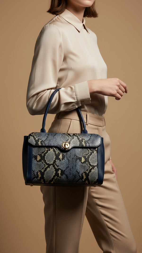 Navy Formal Hand Bag For Ladies P55855