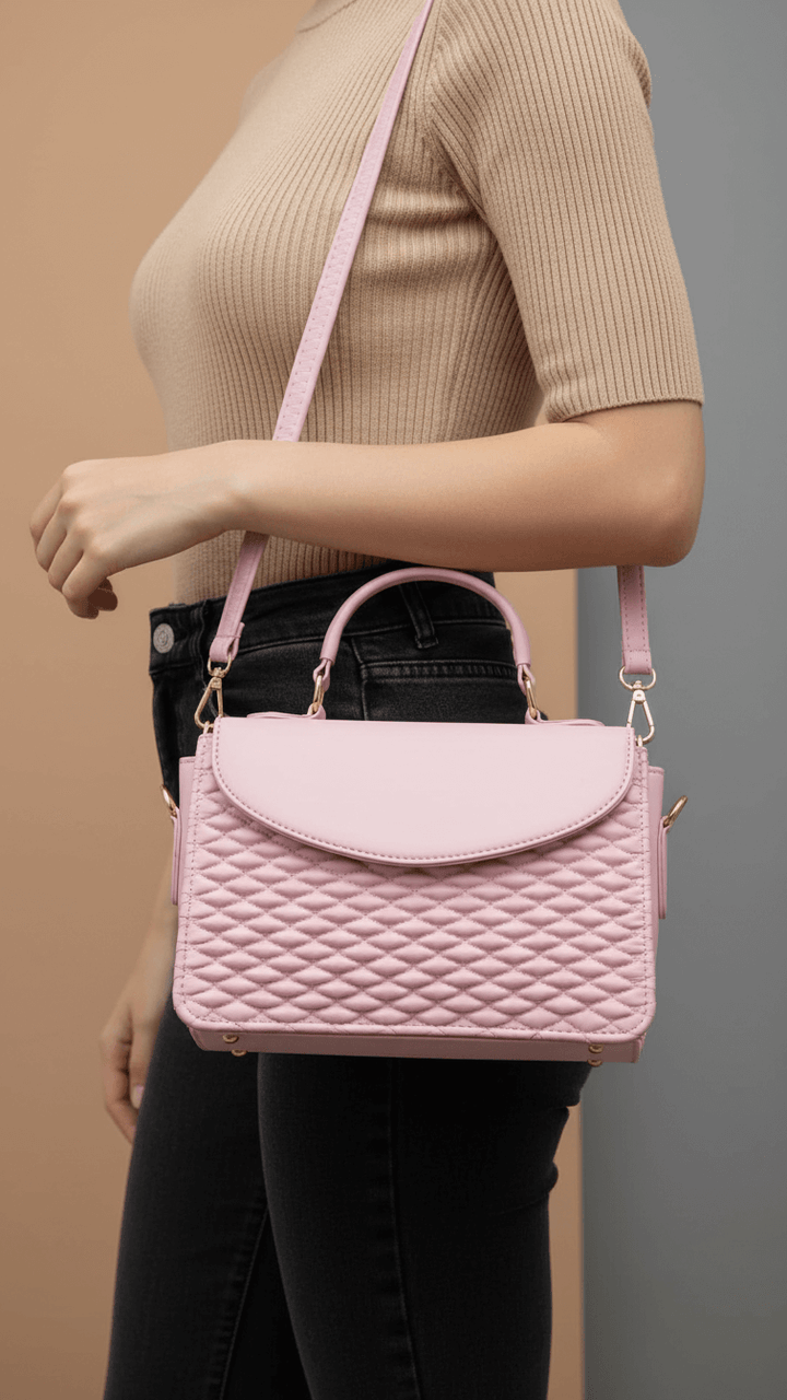 Pink Formal Shoulder Bag For Ladies P55856