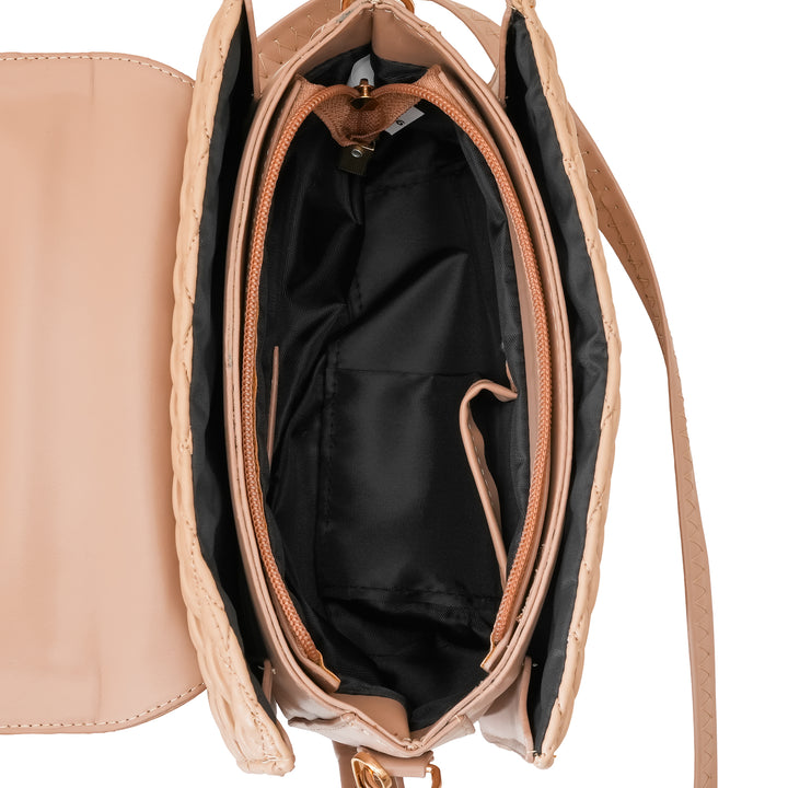 Beige Formal Shoulder Bag For Women P55856