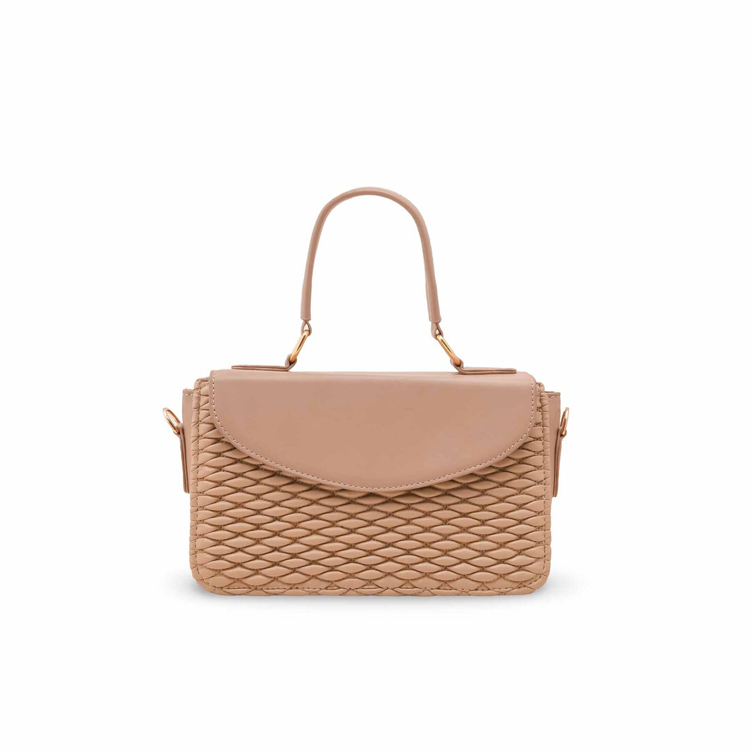 Beige Formal Shoulder Bag For Women P55856