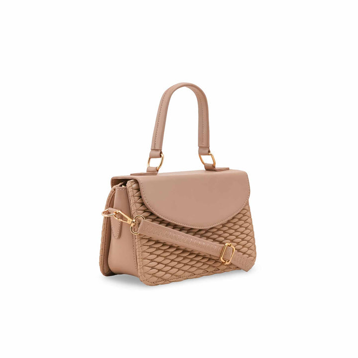 Beige Formal Shoulder Bag For Women P55856