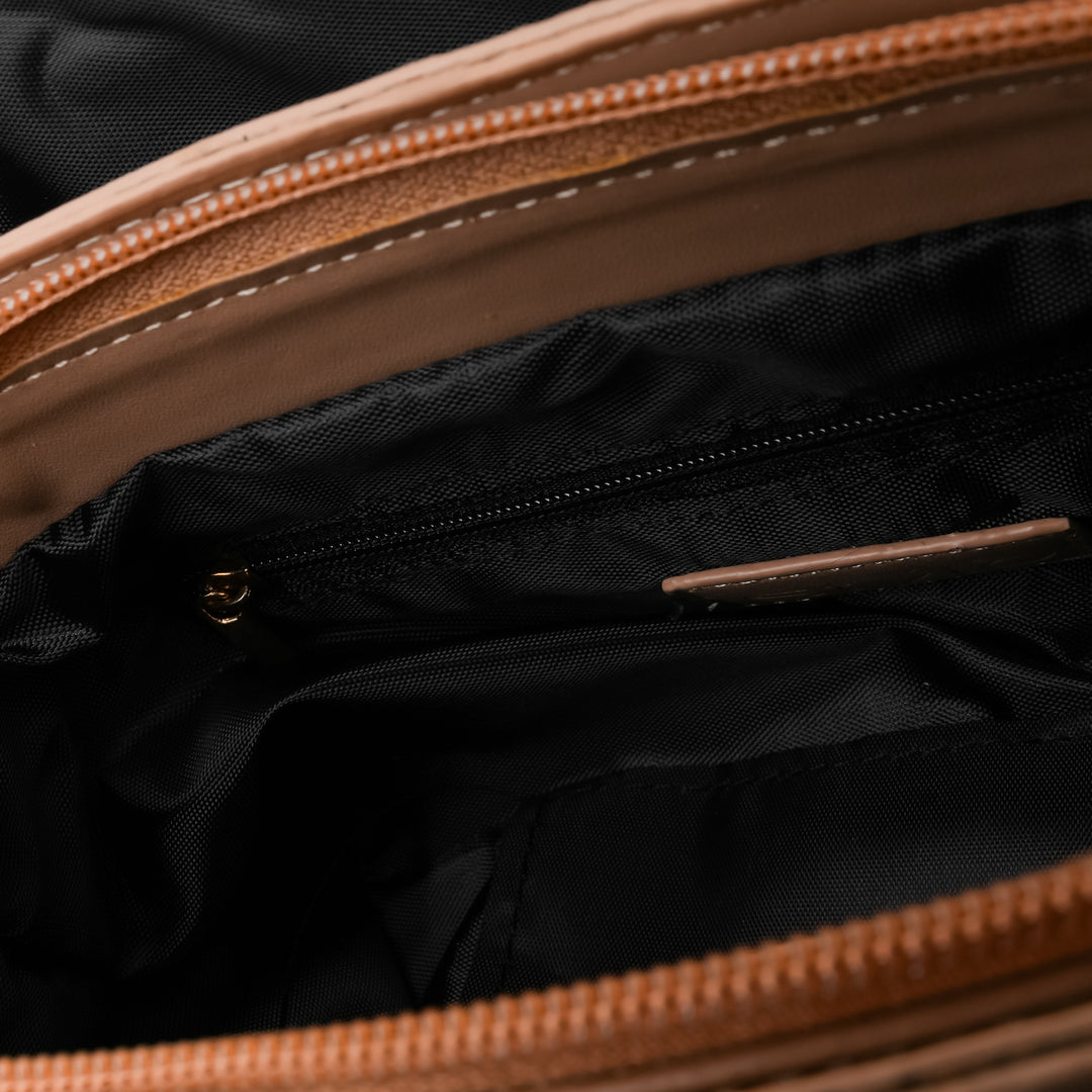 Beige Formal Shoulder Bag For Women P55856