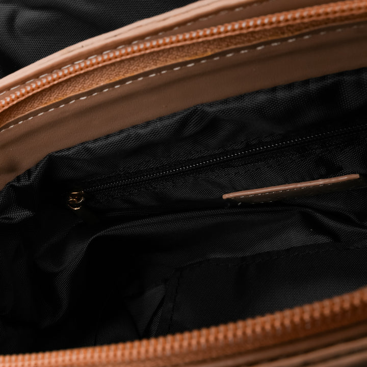 Beige Formal Shoulder Bag For Women P55856