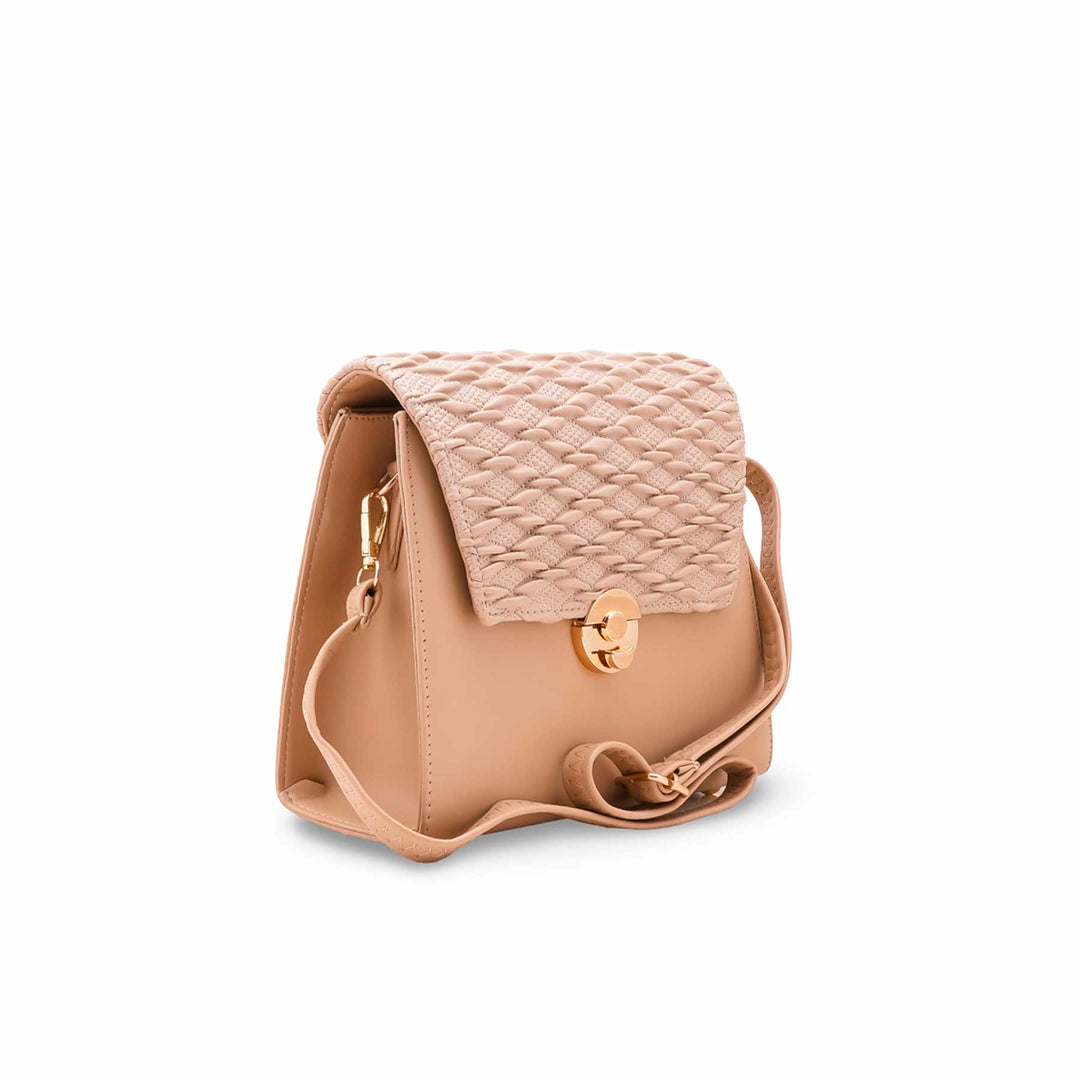 Beige Formal Shoulder Bag For Ladies P55857