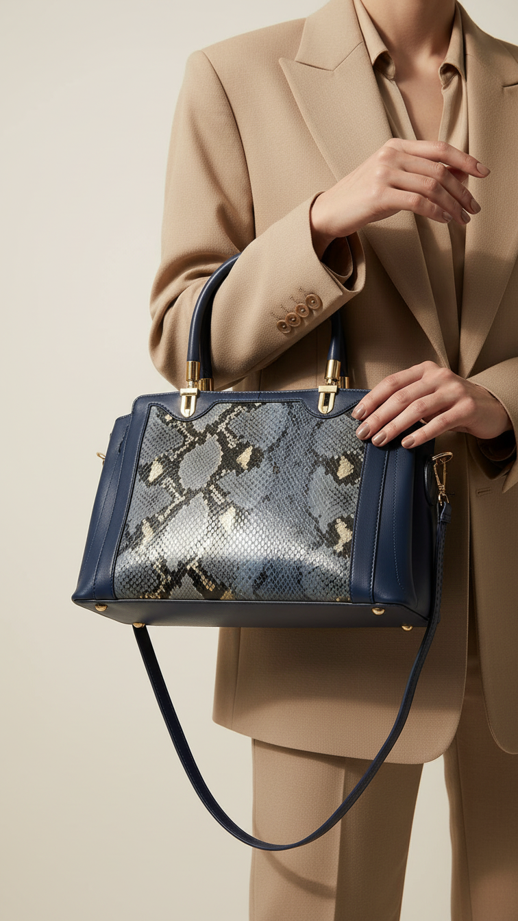 Navy Formal Hand Bag For Ladies P55858