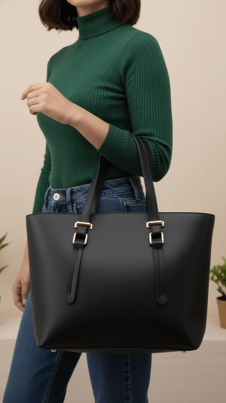 Black Formal Shoulder Bag For Women P55859