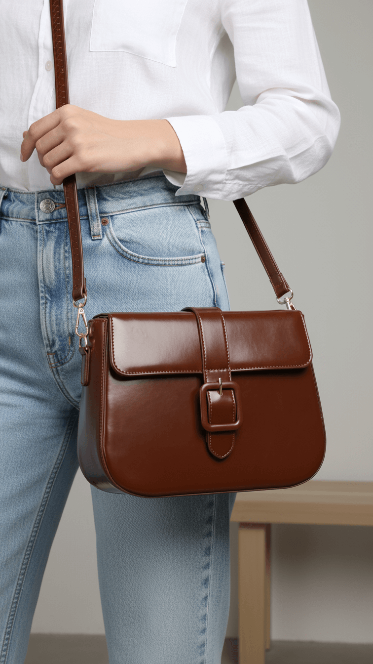 Brown Formal Shoulder Bag For Ladies P55863