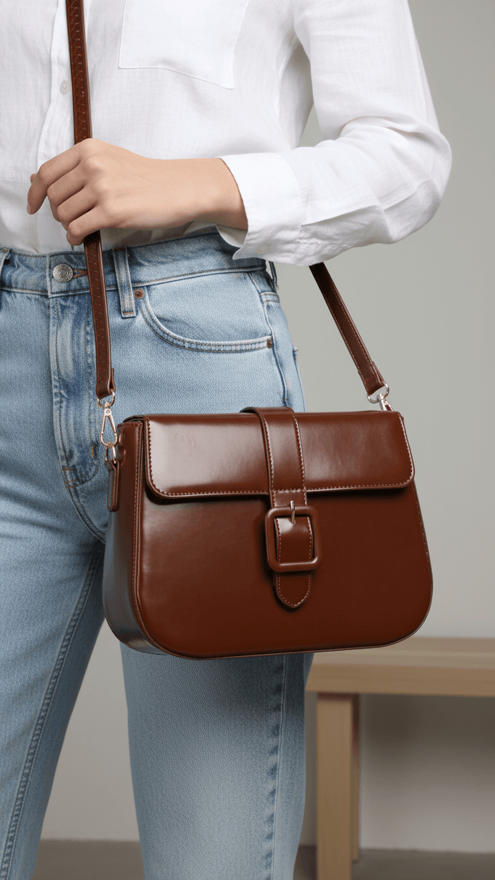 Brown Formal Shoulder Bag For Ladies P55863