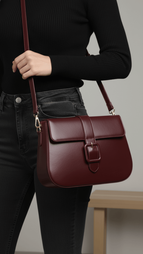 Maroon Formal Shoulder Bag For Women P55863