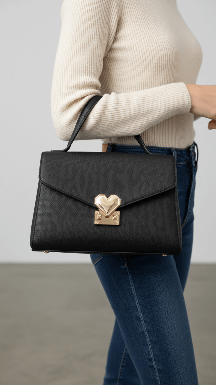 Black Casual Hand Bag For Ladies P55864