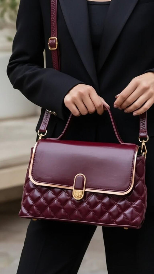 Maroon Formal Hand Bag For Women P55865