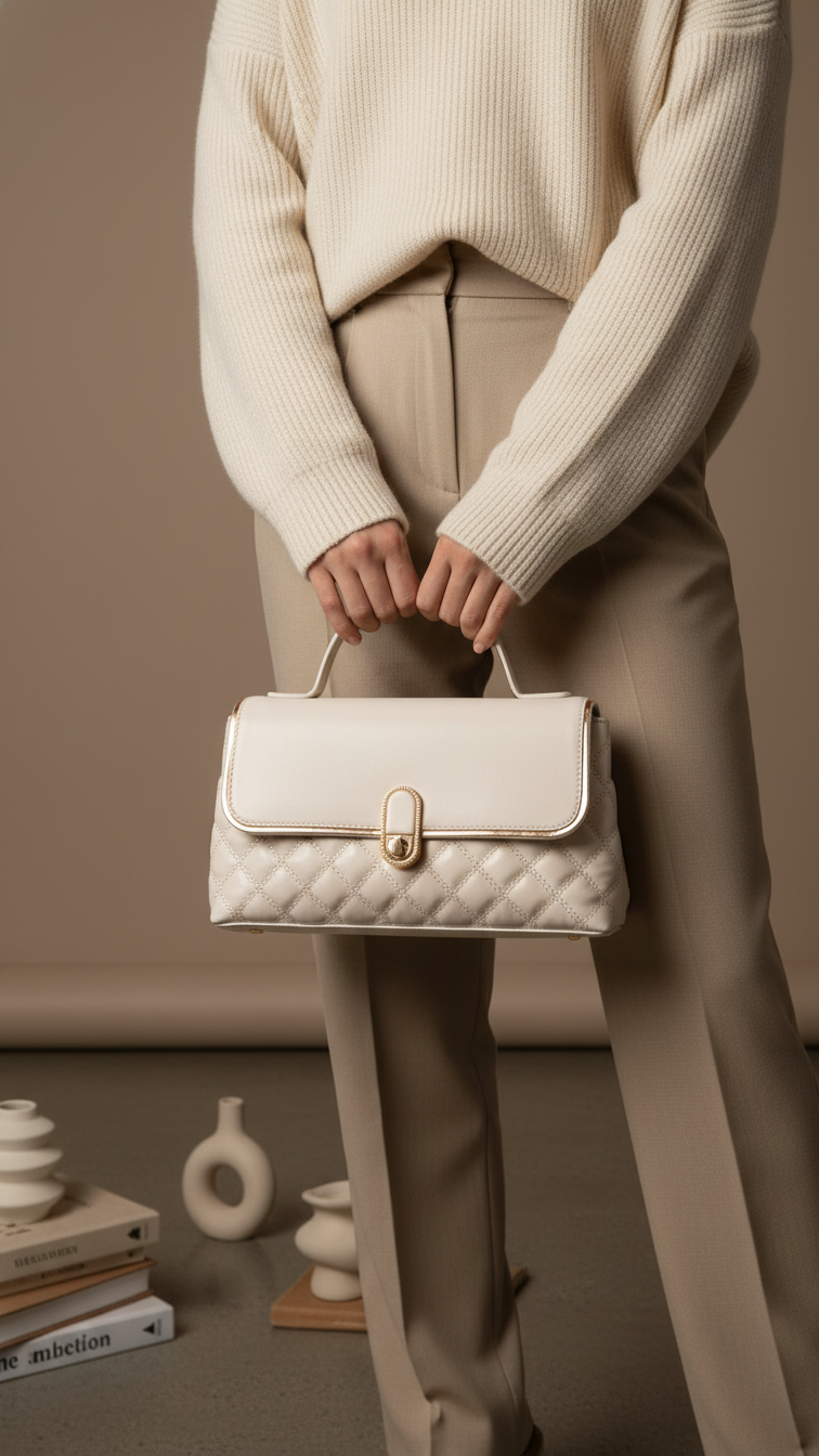 Beige Formal Hand Bag P55865