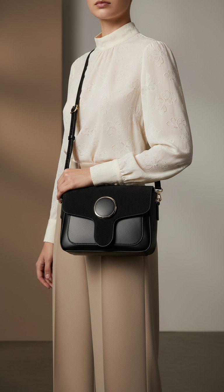 Black Casual Shoulder Bag For Women P55868