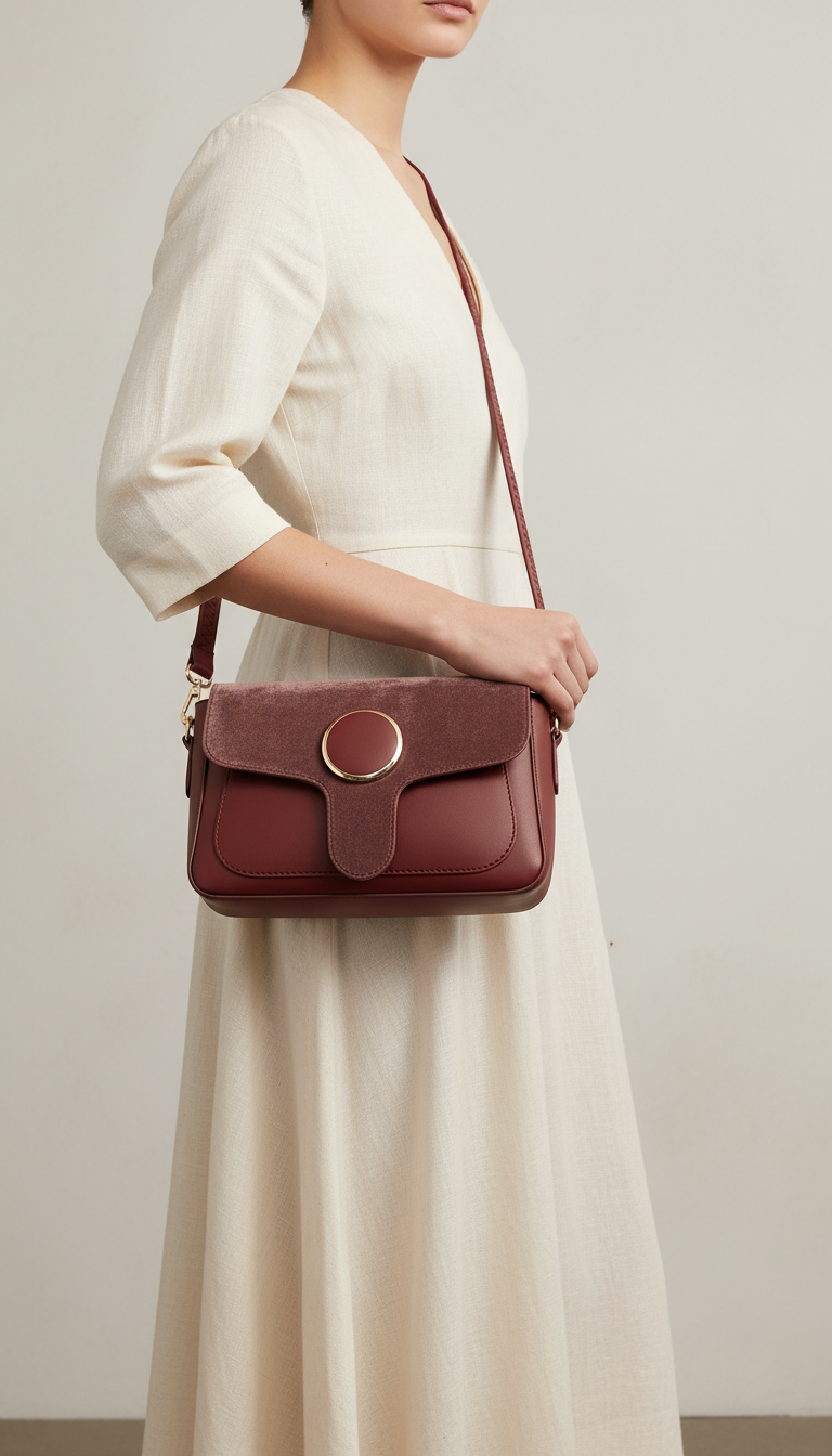 Maroon Casual Shoulder Bag For Ladies P55868