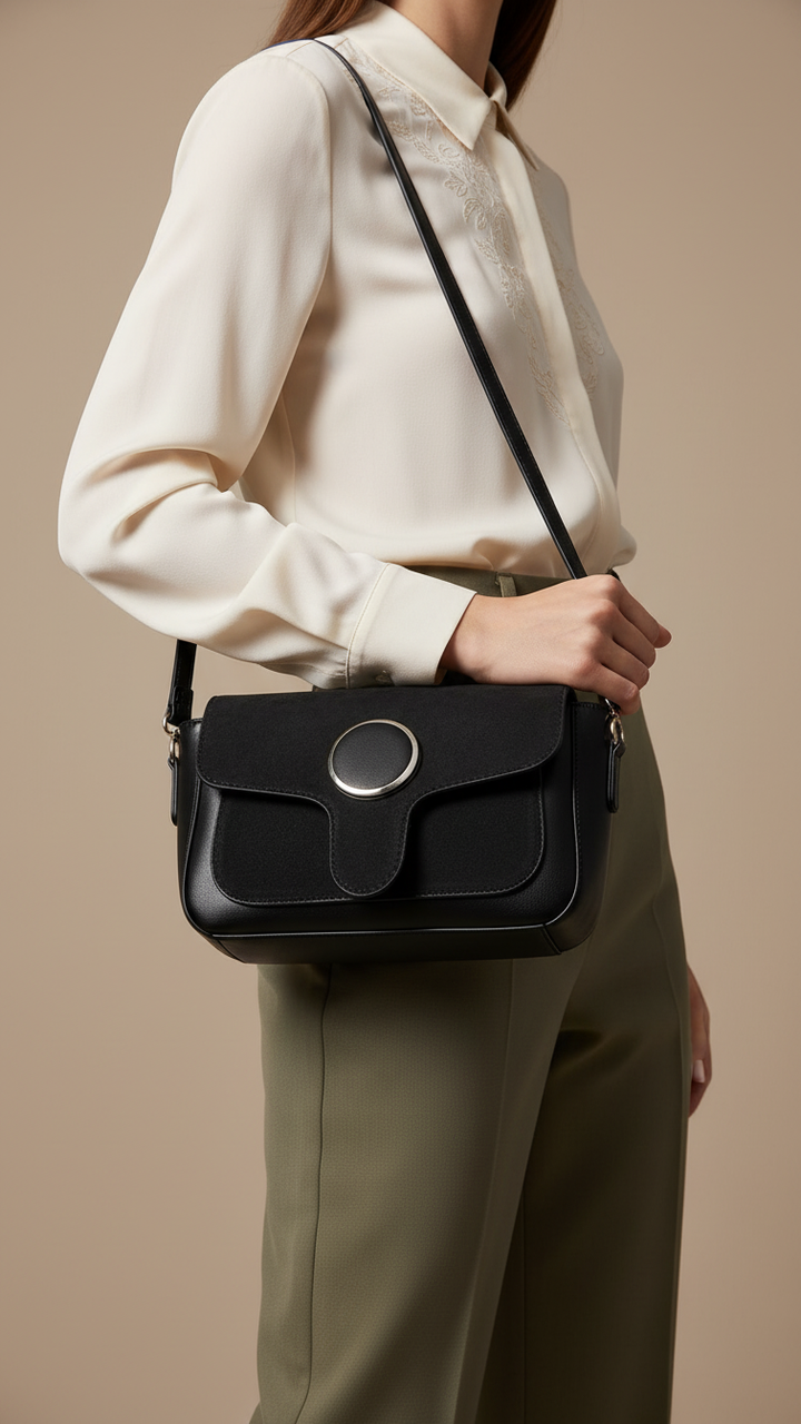 Black Casual Shoulder Bag For Women P55868