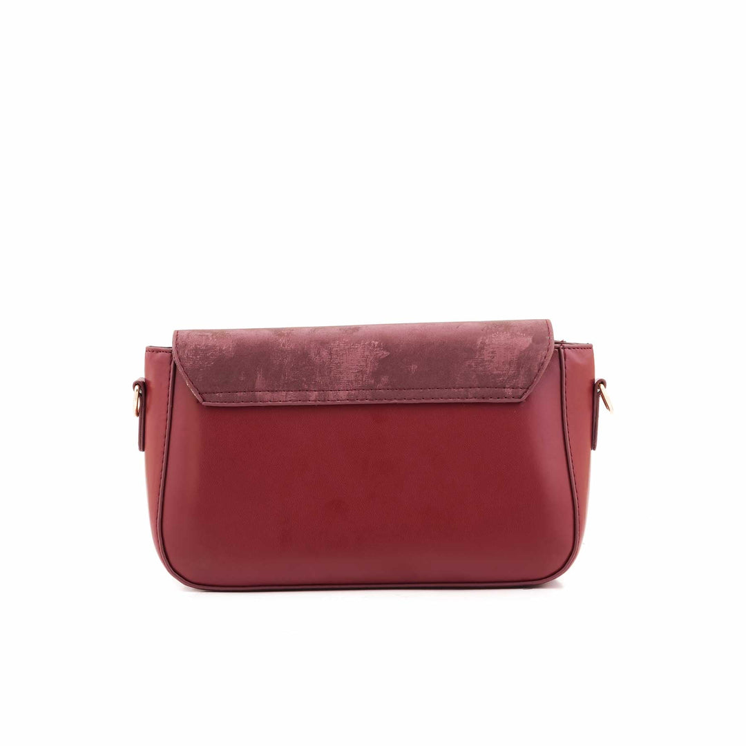Maroon Casual Shoulder Bag For Ladies P55868