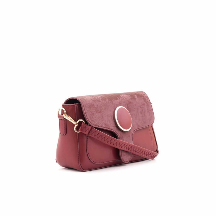 Maroon Casual Shoulder Bag For Ladies P55868