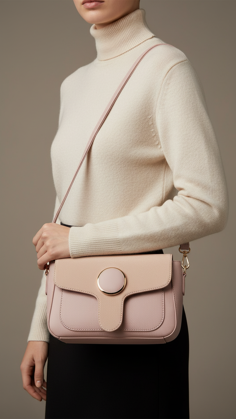 Peach Casual Shoulder Bag For Ladies P55868