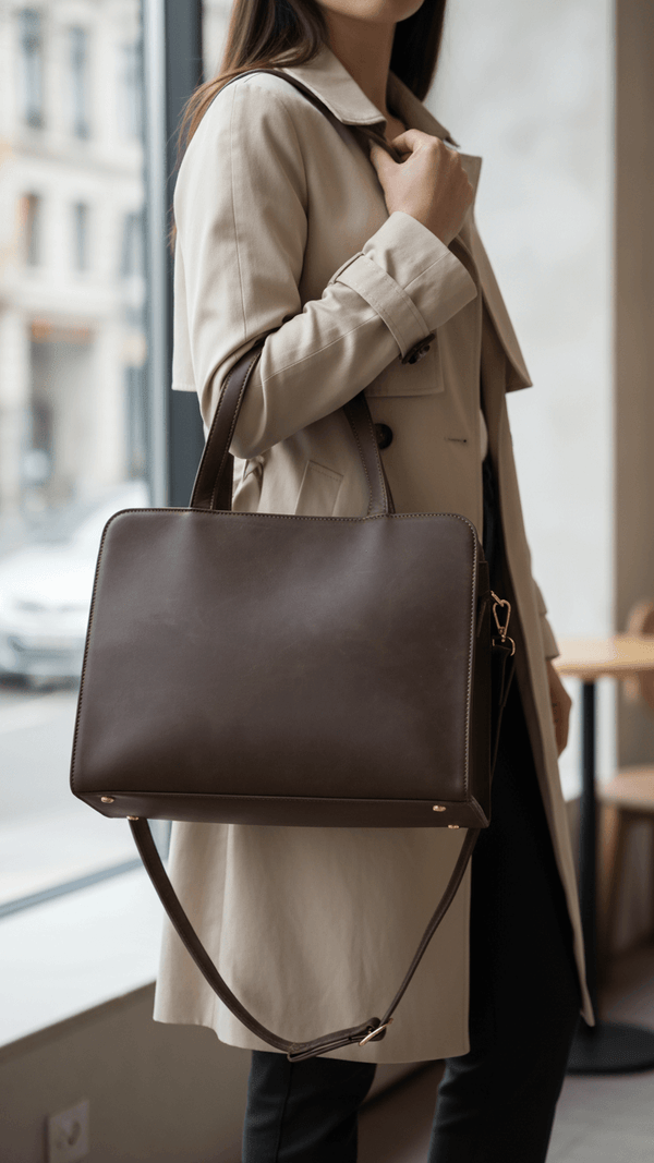 Coffee Formal Hand Bag For Women P55870