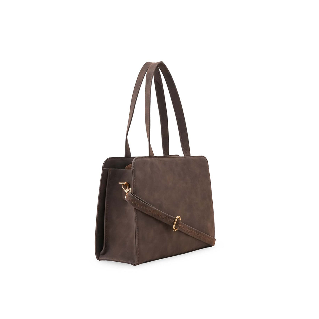 Coffee Formal Hand Bag For Women P55870