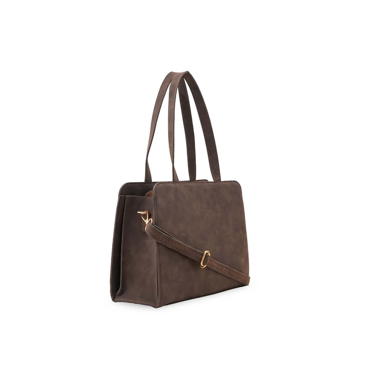 Coffee Formal Hand Bag For Women P55870