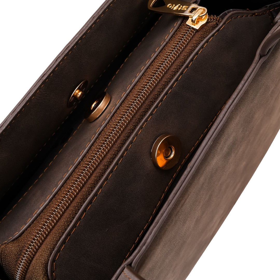 Coffee Formal Hand Bag For Women P55870