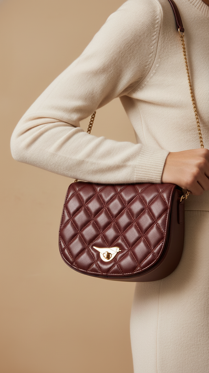 Maroon Formal Shoulder Bag For Ladies P55878