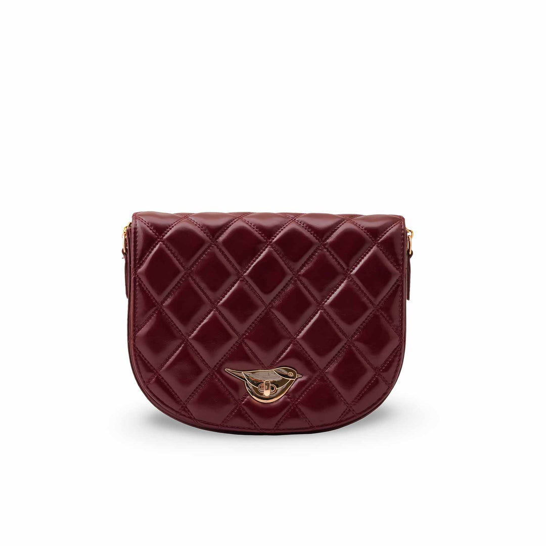 Maroon Formal Shoulder Bag For Ladies P55878
