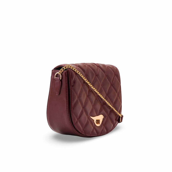 Maroon Formal Shoulder Bag For Ladies P55878