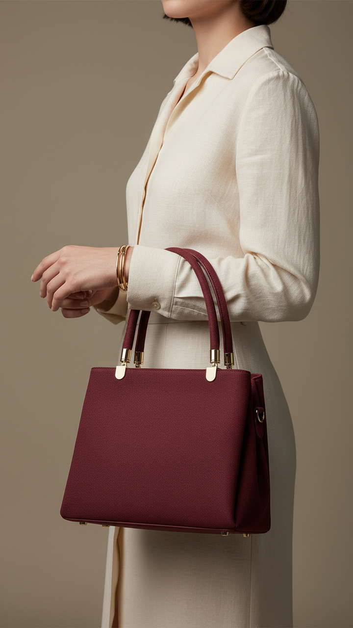 Maroon Formal Hand Bag For Ladies P55880