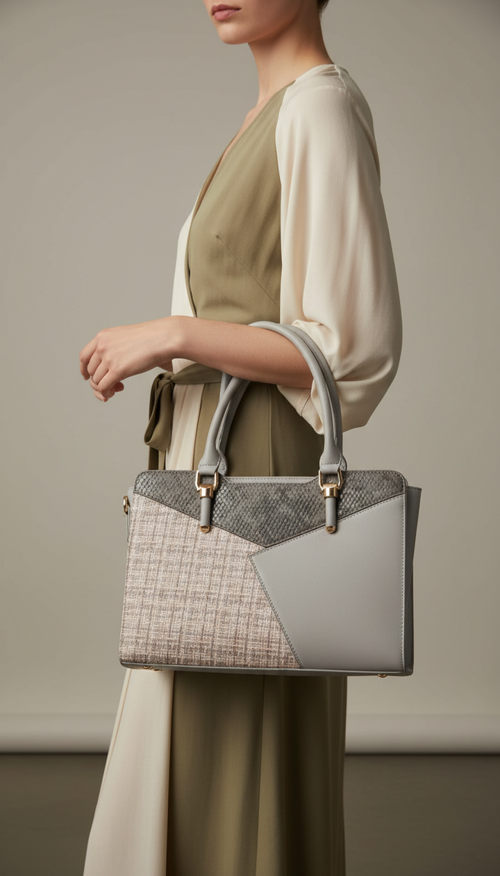 Grey Formal Hand Bag For Ladies P55882