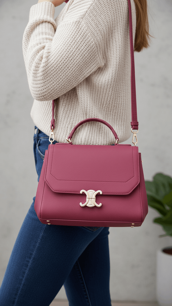 Maroon Formal Hand Bag For Women P55889