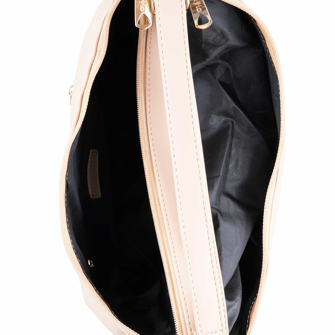 Beige Formal Shoulder Bag For Ladies P55891