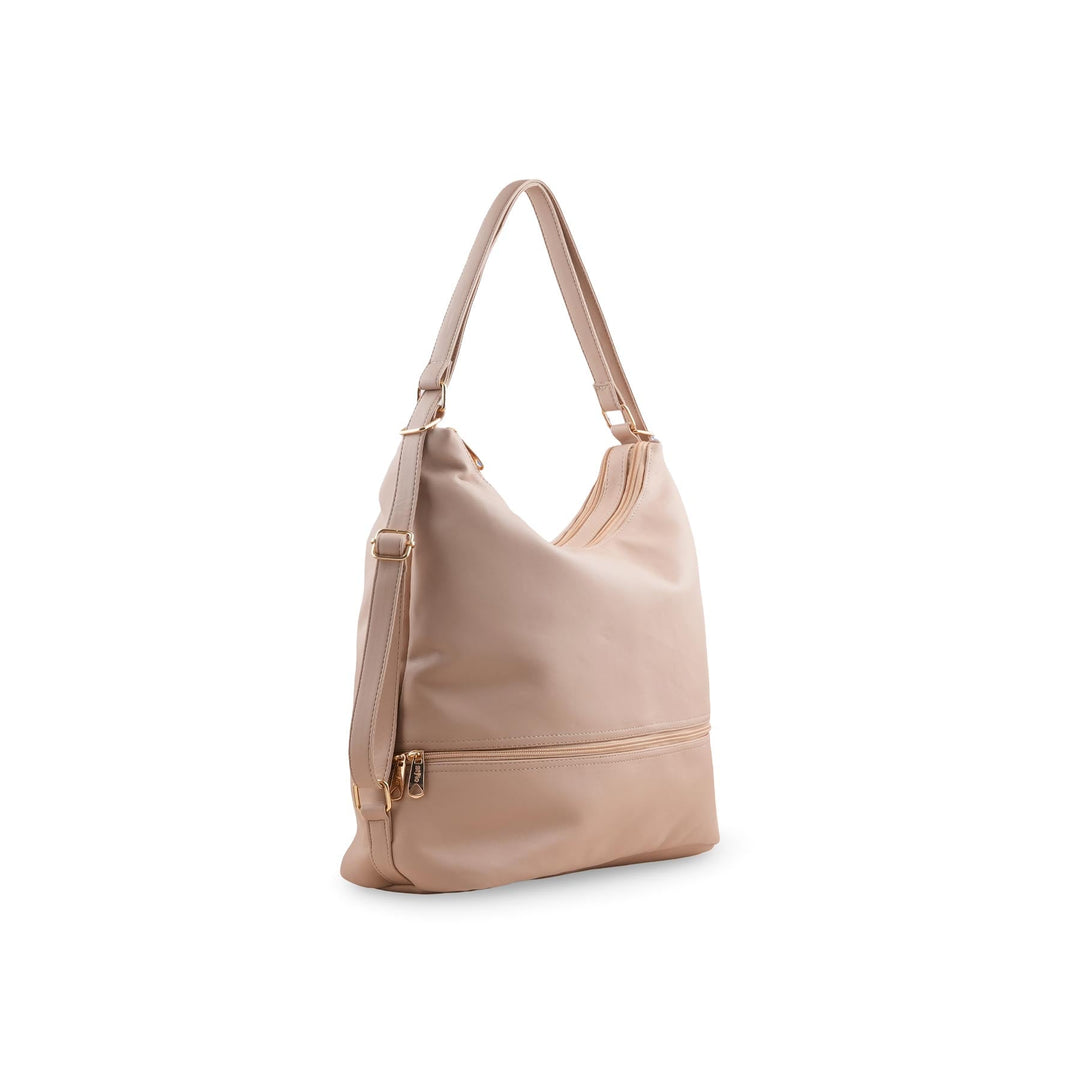 Beige Formal Shoulder Bag For Ladies P55891