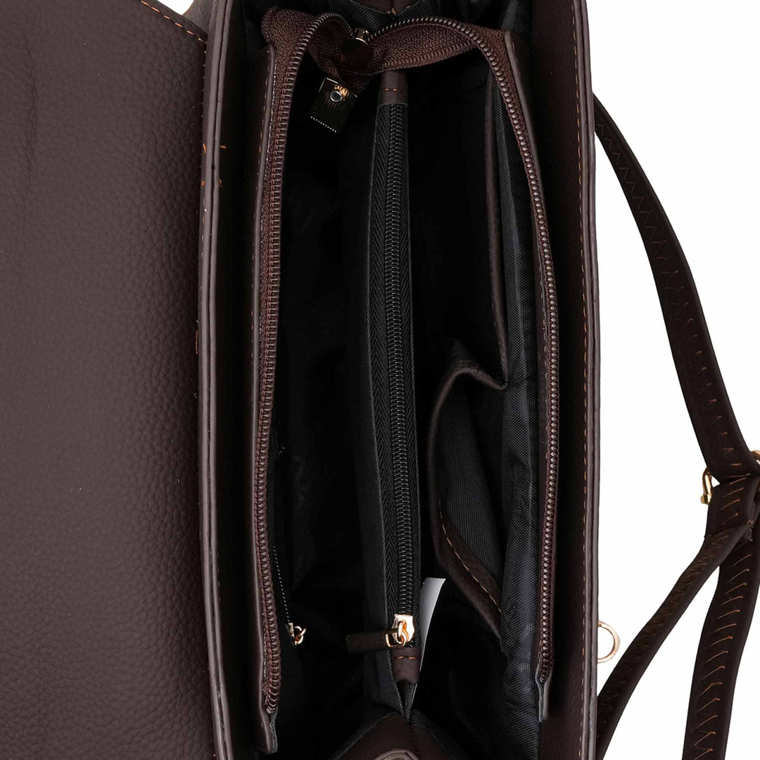 Coffee Formal Hand Bag For Women P55894