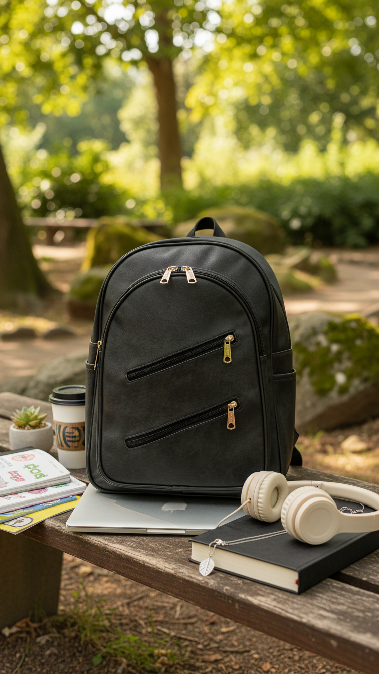 Black Casual Backpack P56217