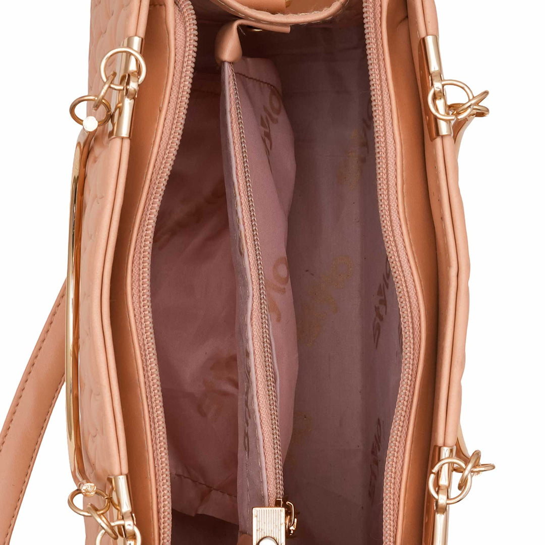 Peach Casual Hand Bag For Women P56224