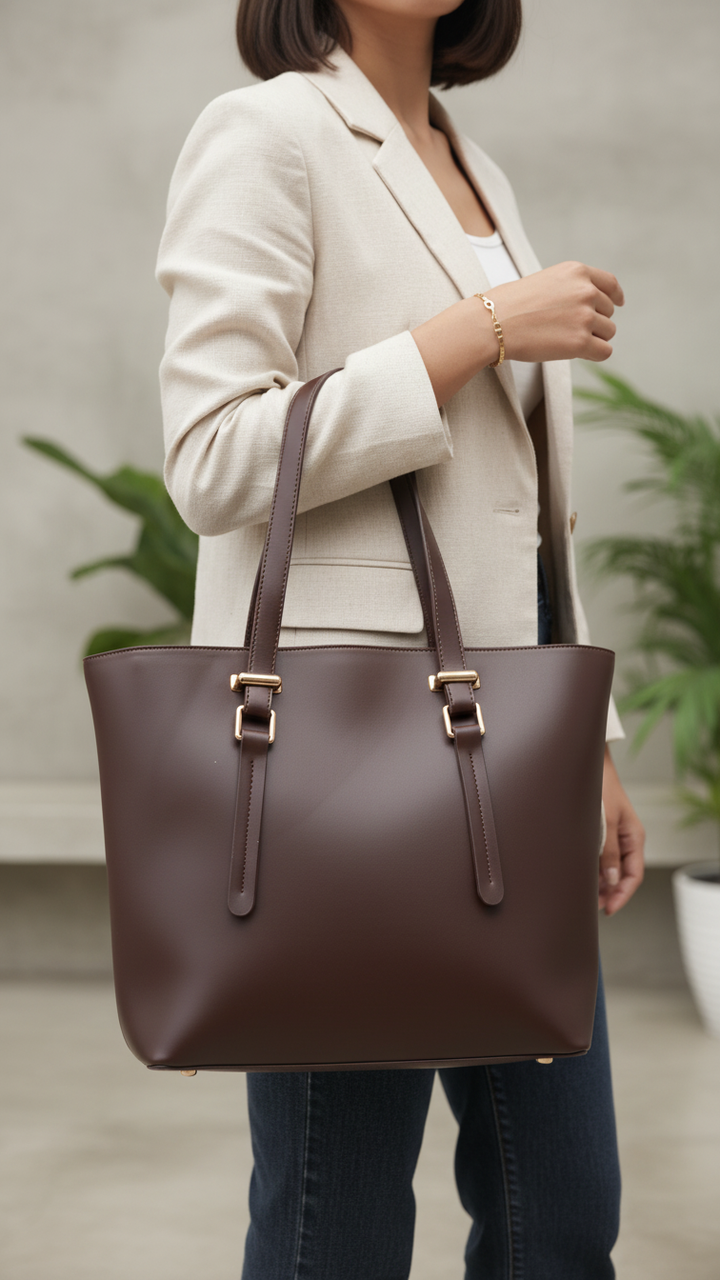 Brown Casual Shoulder Bag For Women P56229