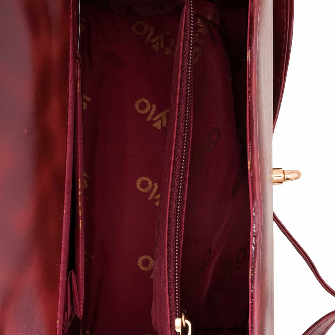 Maroon Formal Hand Bag For Women P56242