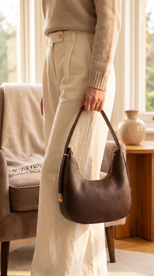 Coffee Formal Shoulder Bag For Ladies P56244