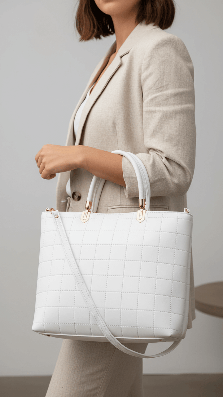 White Casual Hand Bag For Ladies P56247