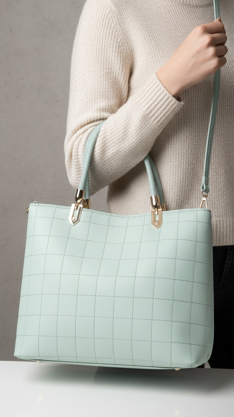 Green Hand Bag For Women P56247