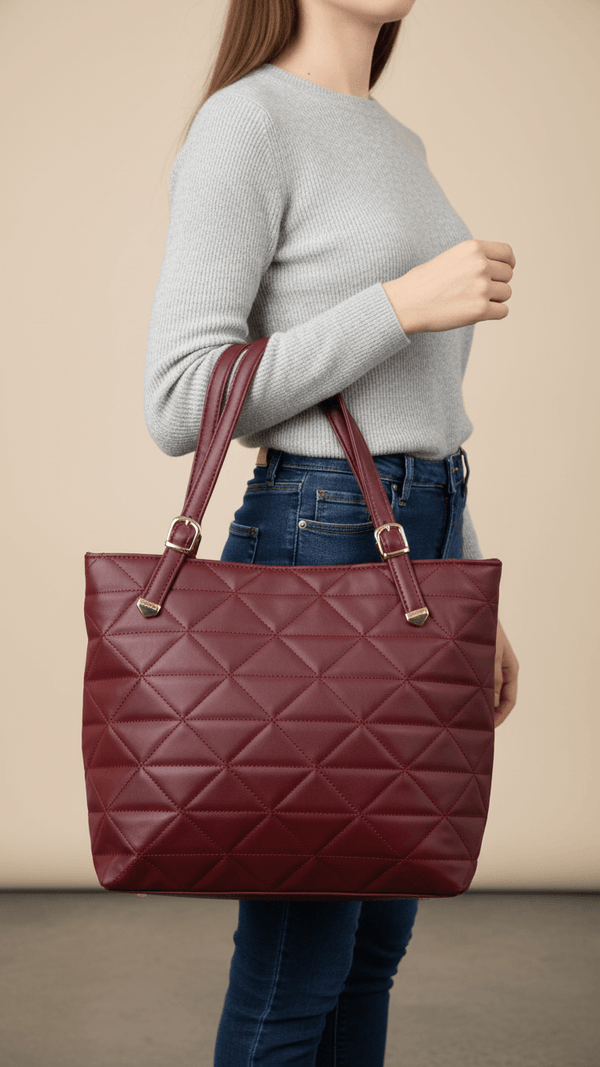 Maroon Casual Hand Bag For Ladies P56248