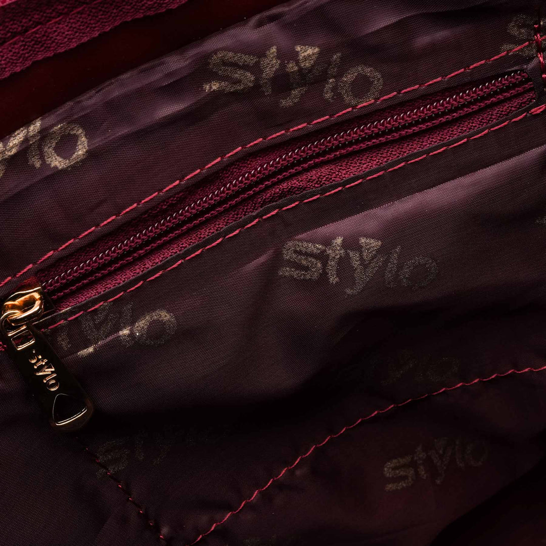 Maroon Casual Hand Bag For Ladies P56248