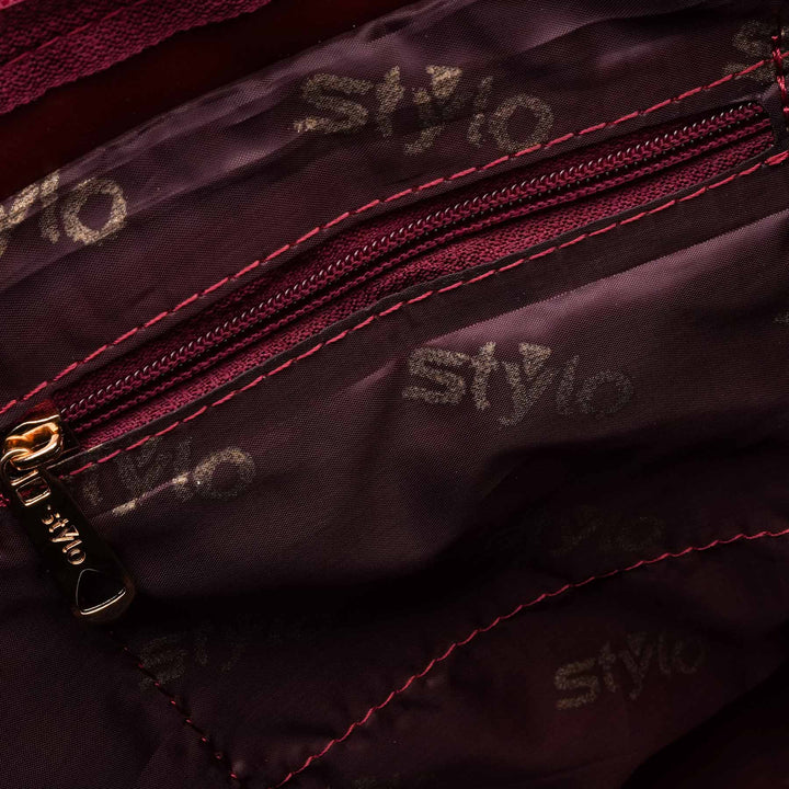 Maroon Casual Hand Bag For Ladies P56248