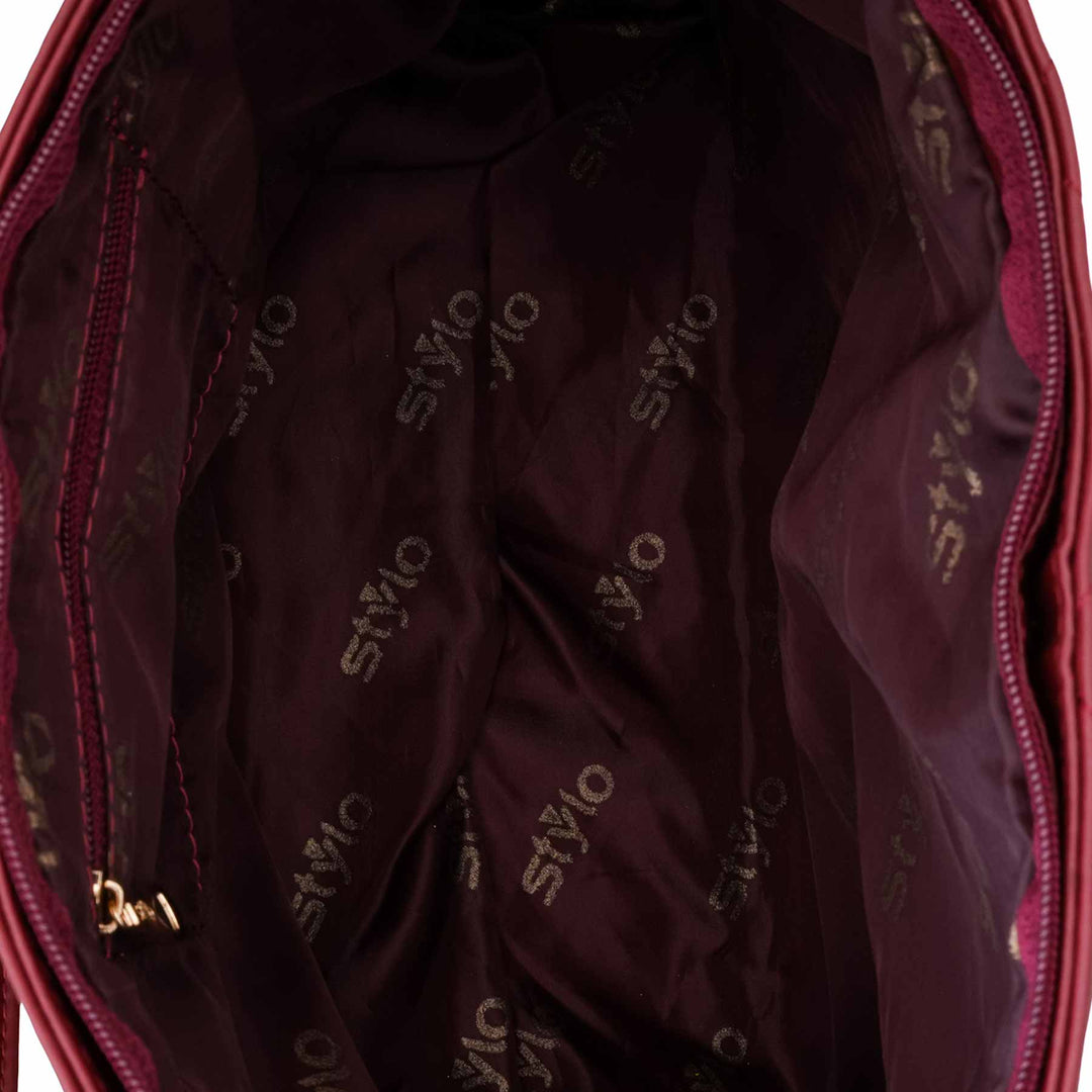 Maroon Casual Hand Bag For Ladies P56248