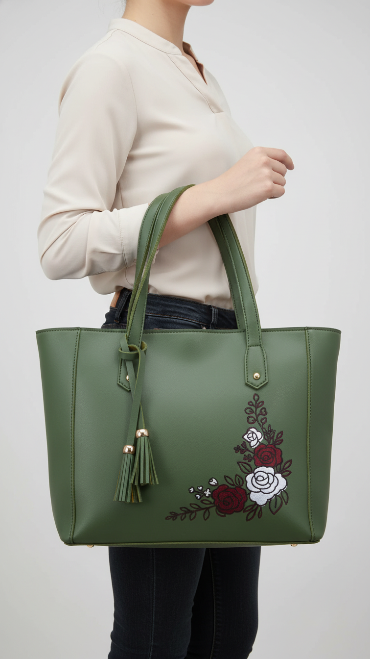 Green Casual Shoulder Bag For Women P56252