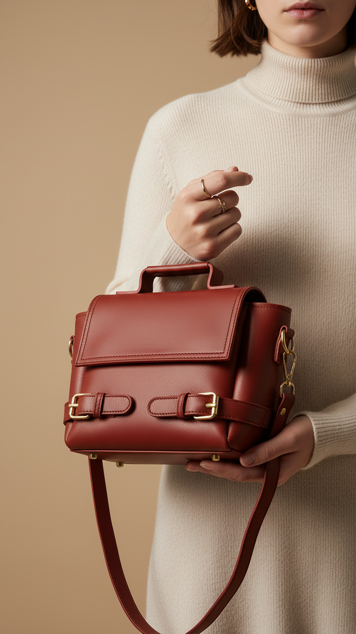 Maroon Formal Hand Bag For Ladies P56253
