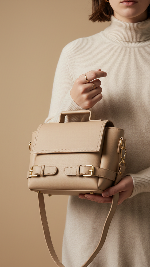 Beige Formal Hand Bag For Ladies P56253