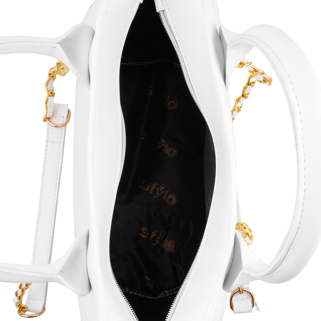 White Formal Hand Bag For Women P56254